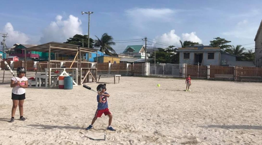 A friendly baseball game held by a Projects Abroad volunteer coaching sports in schools in Belize A volunteer gains sports coaching work experience in Belize by organising a baseball game